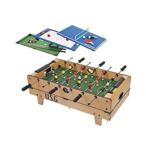 Table Multi Jeux 4 En 1 Babyfoot, Ping Pong, Billard, Hockey