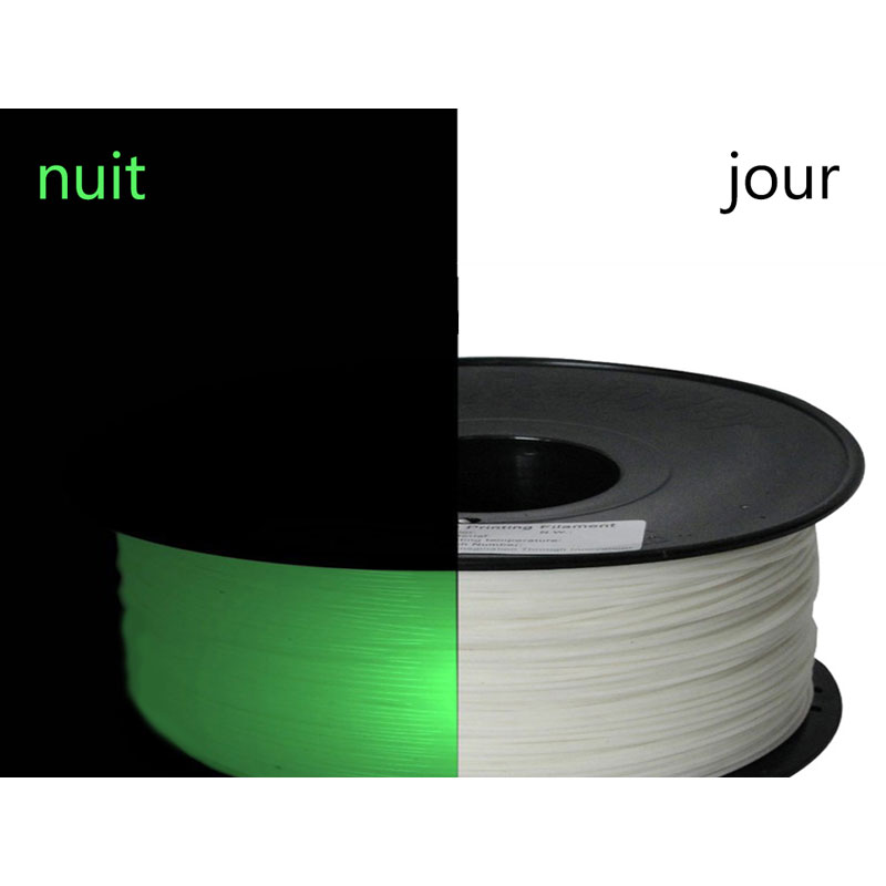 3D Phosphorescent Vert Bobine 1,75mm pour imprimante 3D (ref : PLA