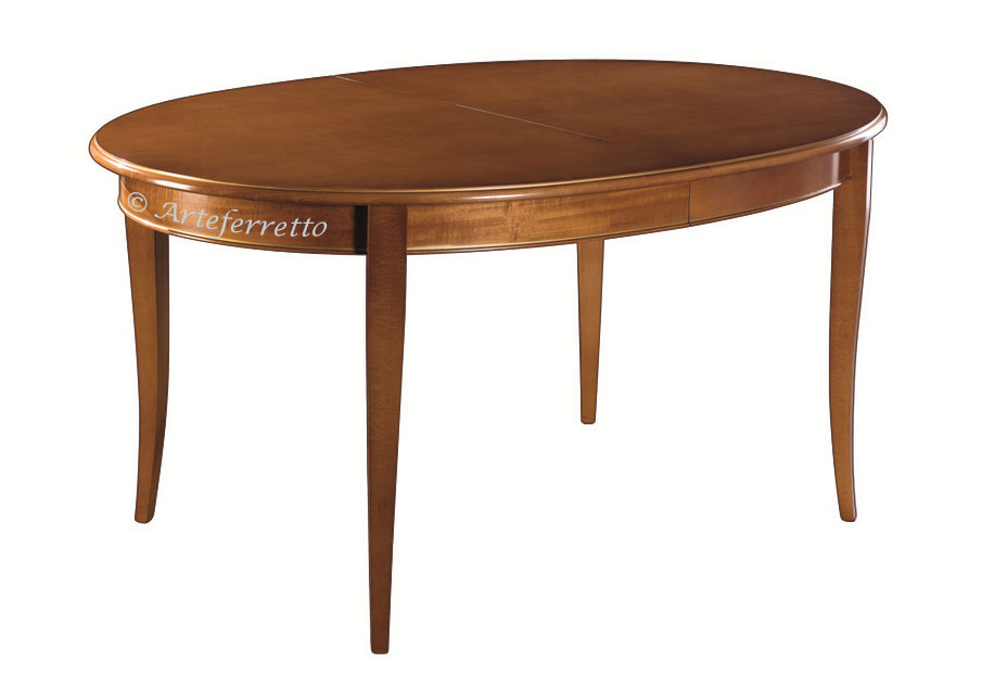 Table ovale à rallonge, table à manger, bois massif de hêtre, table