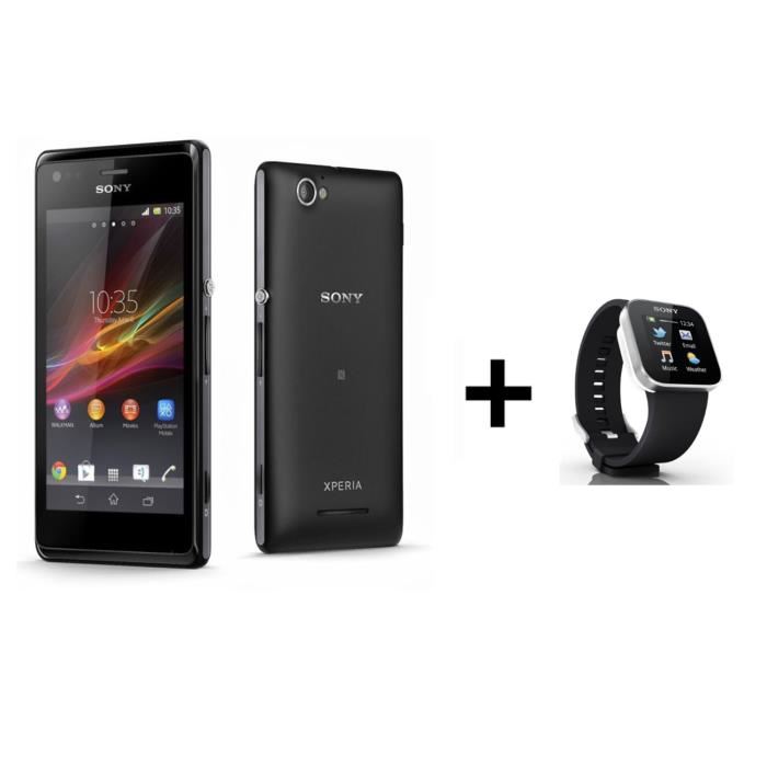 Sony XPERIA M Simple SIM + Montre connectée téléphone portable