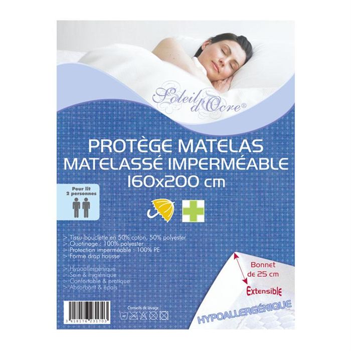 PROTEGE MATELAS MATELASSE IMPERMEABLE 160×200 Achat / Vente protège