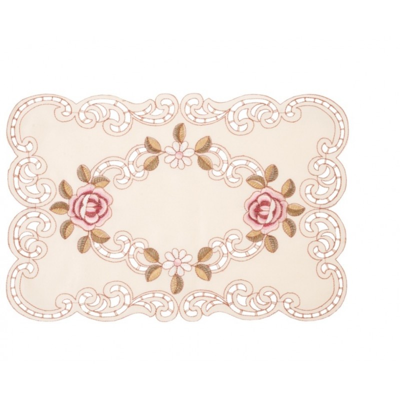 set de table tissu motif rose shabby chic napperon Neuf