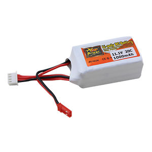 11.1V 1000mAh 20C 3S Lipo batterie rechargeable JST plug