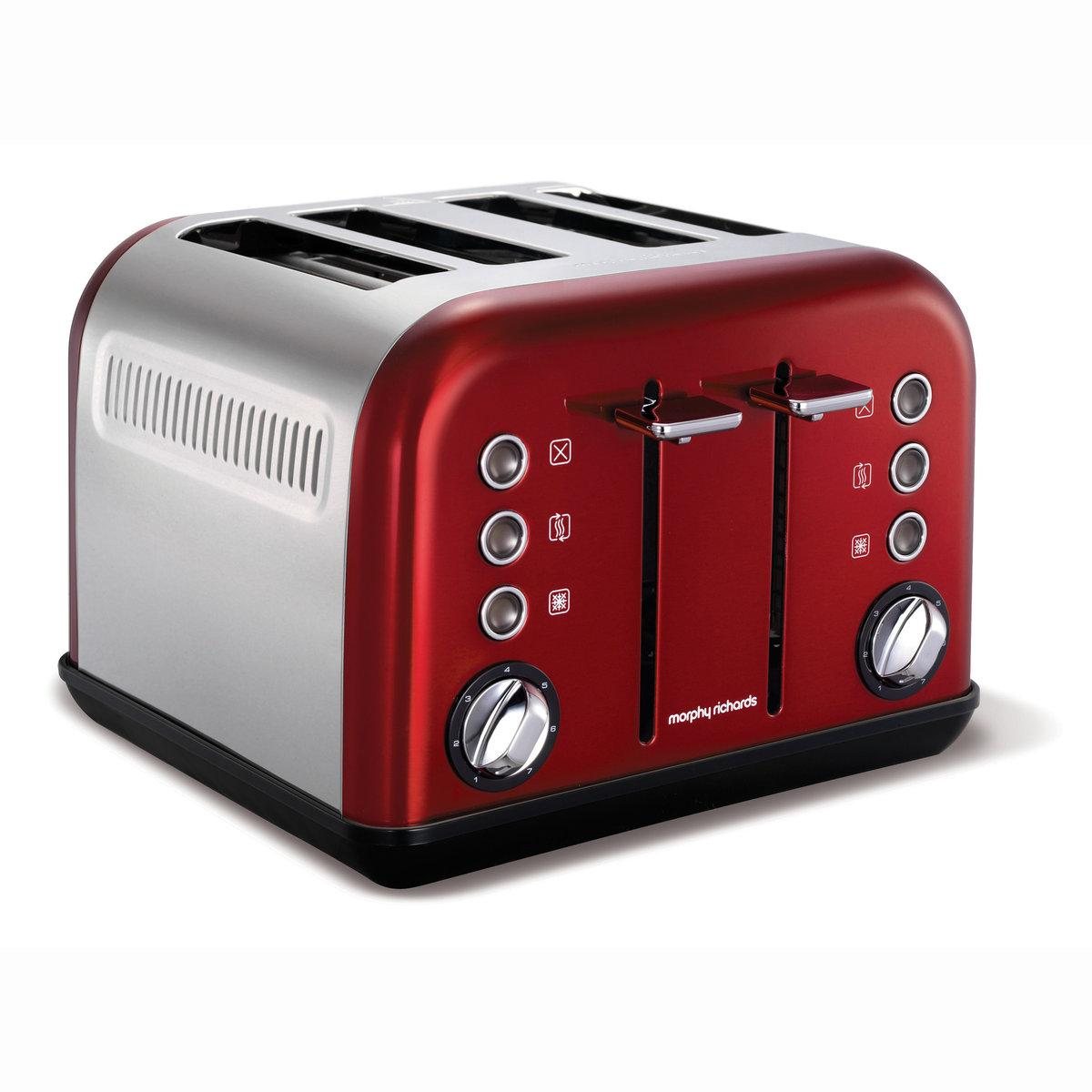 Grille pain Toaster 4 fentes Accents Refresh Rouge 242004 MORPHY