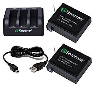 ® Batterie (2 pack) + Chargeur(3 canaux) + Cordon USB pour GoPro
