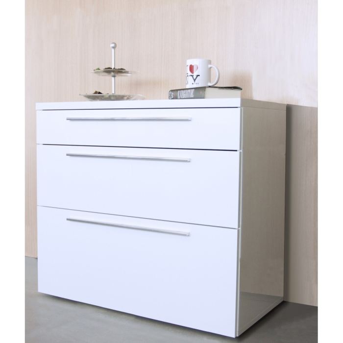 SPRINGFIELD Commode blanche laquée 3 tiroirs Achat / Vente commode