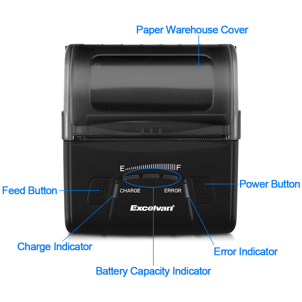 8cm Bluetooth USB Imprimante Thermique Receipt Printer Android Windows
