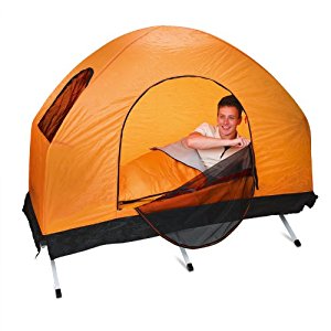 Tente pour 1 place Tente avec Lit de camp + matelas pneumatique