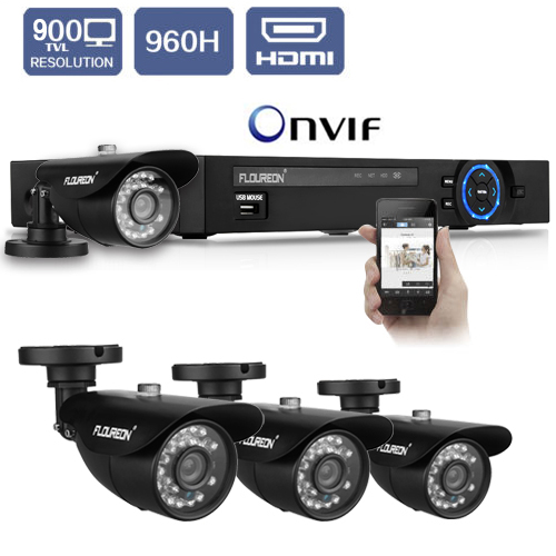 KIT Vidéo Surveillance CCTV DVR Enregistreur 8CH 960H 4 extérieur