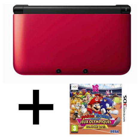3DS XL Rouge + Jeu 3DS Mario et Sonic aux JO Console Nintendo 3DS XL