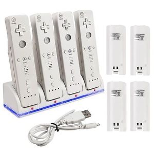 Charge Station avec 4pcs batteries Pour NINTENDO Wii REMOTE Manette