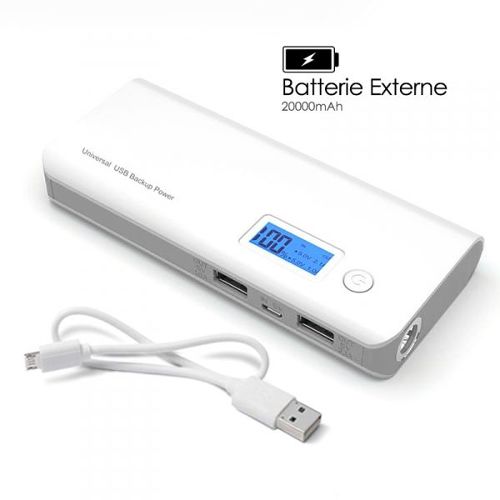Batterie Externe 2 Sorties Usb 20000mah Pour Tablette Acer Iconia One