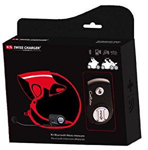 Swiss Charger Kit Moto Intercom Kit mains libres Bluetooth Noir