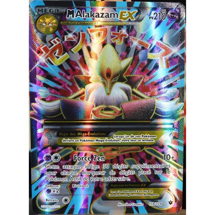 carte Pokémon 118 124 Mega Alakazam EX 210 PV FULL ART XY Impact