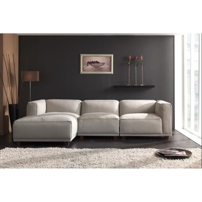 Canapé d’angle SORA en tissus beige Achat / Vente canapé sofa