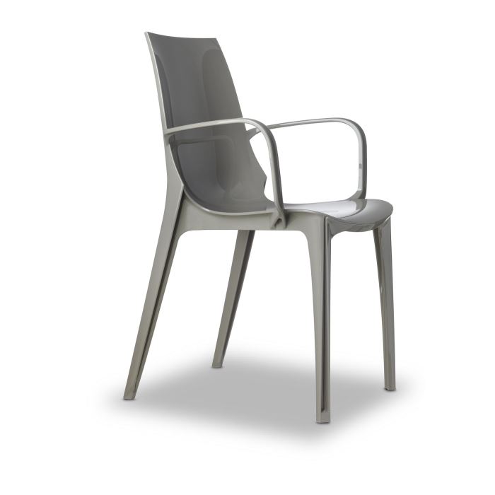 Chaise grise glossy design avec accoudoirs VA? Achat / Vente