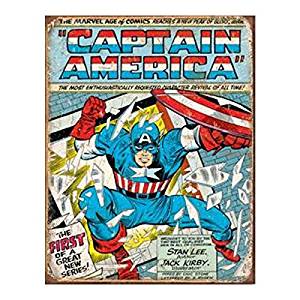 Plaque publicitaire métal « Captain América marvel age »