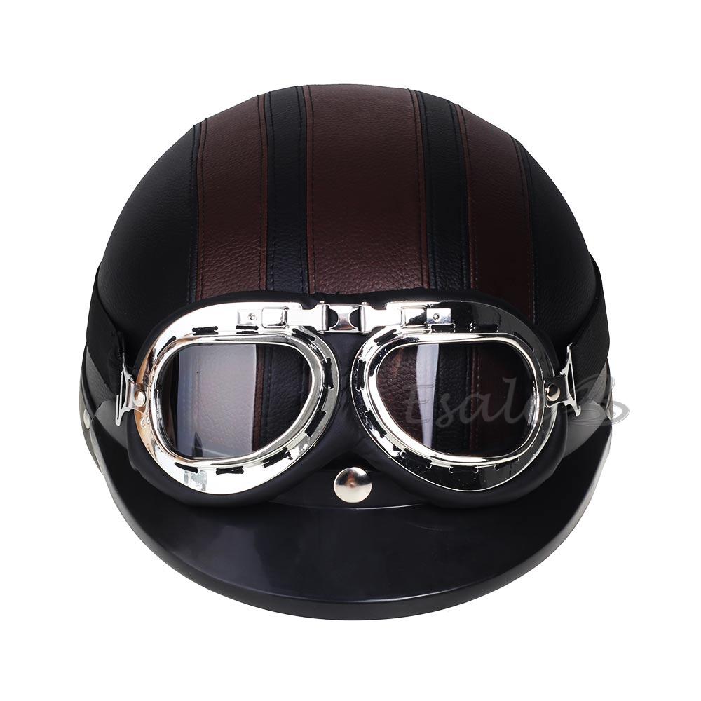 noir+brun +visière amovible +lunettes goggle protection pour moto