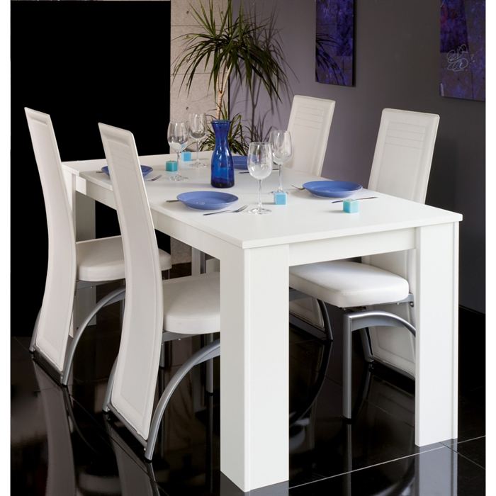 Table à manger 170 cm blanc brillant Achat / Vente table a manger