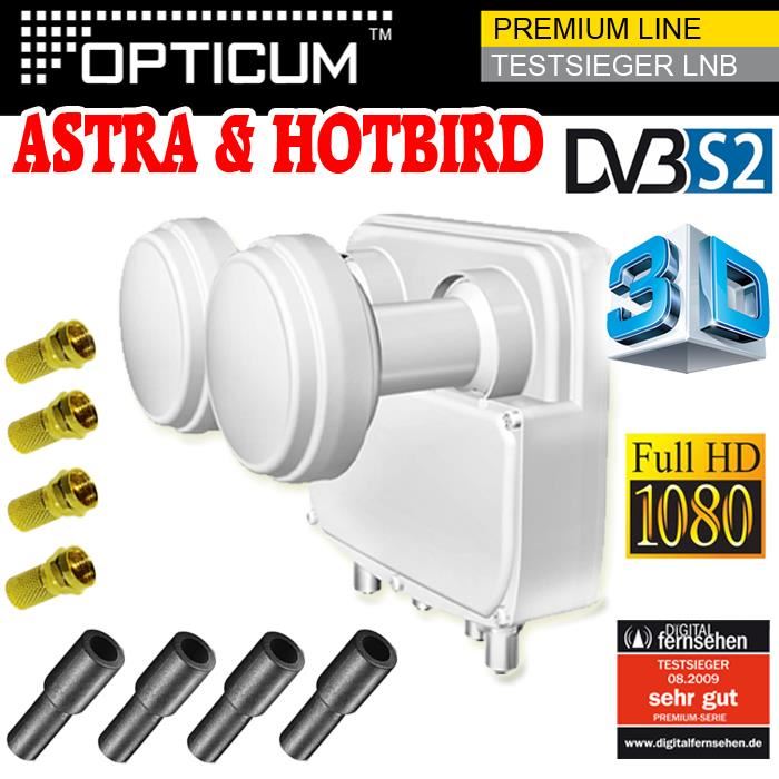 Tête LNB Monoblock Quad 0,1dB HD Astra Hotbird parabole, avis et