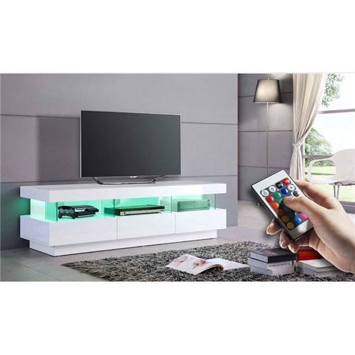 meuble tv a led blanc tonni Achat / Vente meuble tv Meuble tv a Led