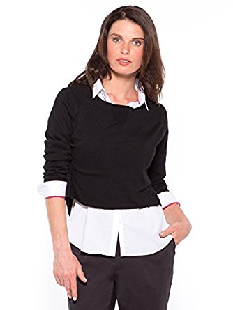 Balsamik Pull court col rond manches longues, très mode femme