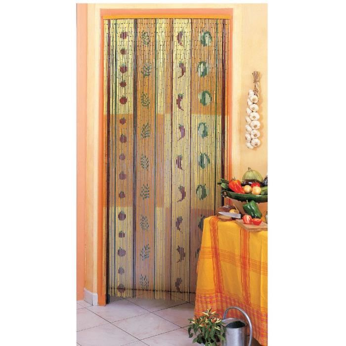 Rideau de porte Bambou peint Paprika Morel 90x200cm Achat / Vente