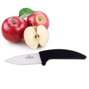 Couteau Ceramique À Fruits Poignée Noir Fourreau Protecteur Couverts