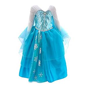 Robe de déguisement pour enfants Elsa de La Reine des Neiges (Ce