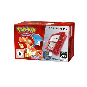 Console Nintendo 2DS Rouge Transparente + Pokémon Console de jeux