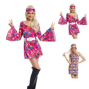 Costume Déguisement Tenue Robe Femme Annee 60 70 Hippy Hippie Retro