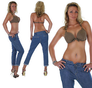 Pantalon Jeans Pour Femmes Chino Boyfriend Jambe Droite Chino12b