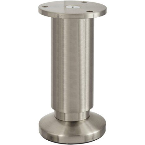 Pied de meuble cylindrique réglable en aluminium chromé gris, 12cm x