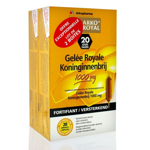 GELEE ROYALE FORTIFIANT LOT 2X20 AMPOULES DE 15ML ARKOPHARMA