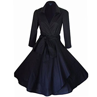 Robe de Soiree ,Noir,Vintage Rockabilly style,Retro Années 50, Jupe