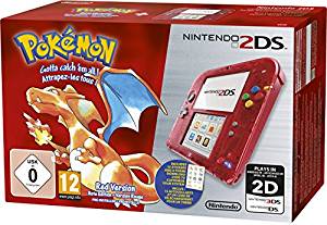 Console Nintendo 2DS transparente rouge + Pokémon rouge pré