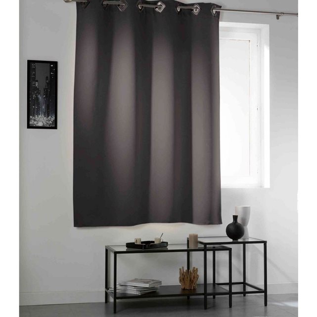 Rideau anthracite 8 oeillets 140×180 anthracite Someo