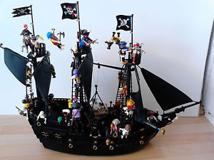 Playmobil Piratenschiff 3940 5135 4806 Custom Piraten Dreimaster Black