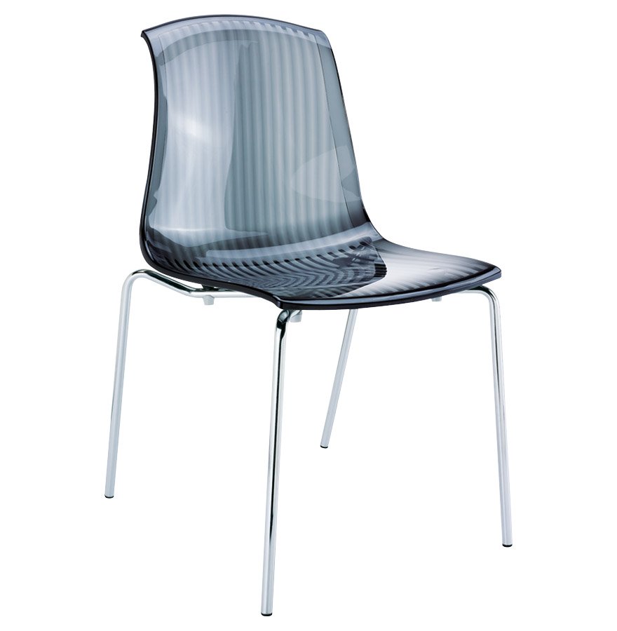 Chaise ‘Poly’ Noire Transparente EN Matière Plastique