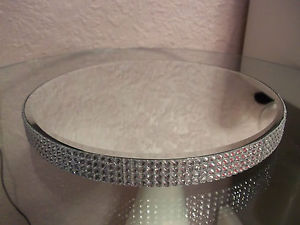 Miroir rond strass plaque cakestand bougie Mariage Table Centerpiece