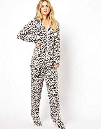 New Look Pyjama combinaison pour femme Imprimé léopard Beige UK 16