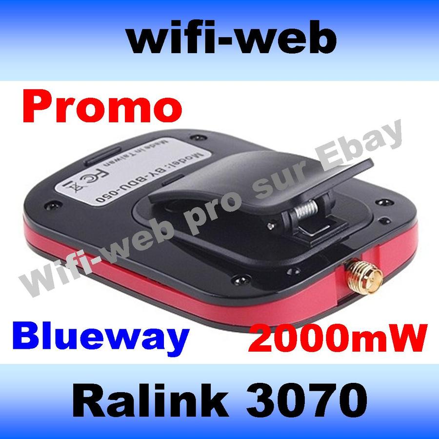 sur Carte Clé USB Wifi Blueway 2000mW antenne 6+12dBi + socle