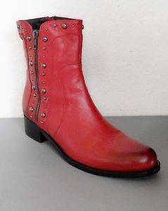 ADIGE Agafe Paire de Bottines Boots Femme pointure 36 cuir rouge