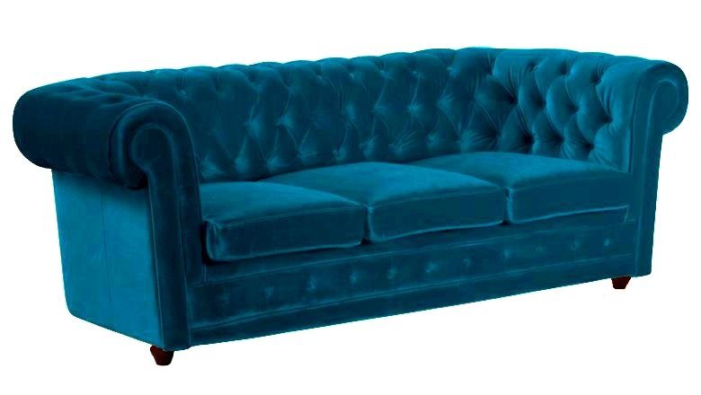 Canapé CHESTERFIELD DELUXE 3 Places Velours Turquoise