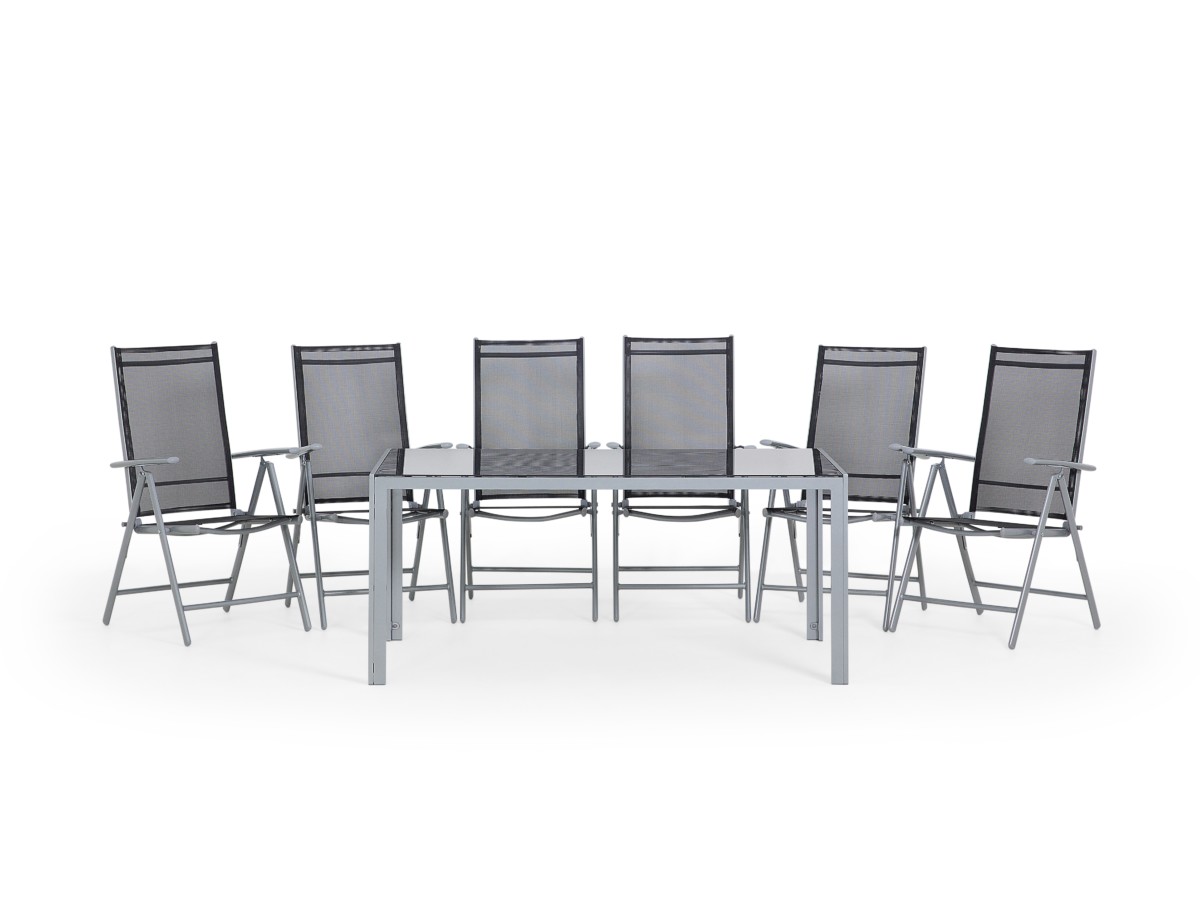 de jardin en aluminium Table et chaises Table d exterieur 6 Chaises
