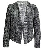 CelebLook Femmes lin tricot col texturé Mesdames Blazer Veste Manteau
