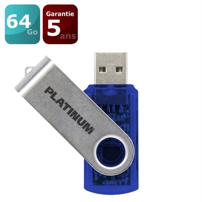 CLÉ USB Platinum Clé USB 64Go Bleue