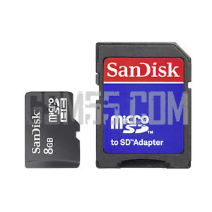 Carte 8Go Micro SD SanDisk + Adaptateur SD pour Samsung