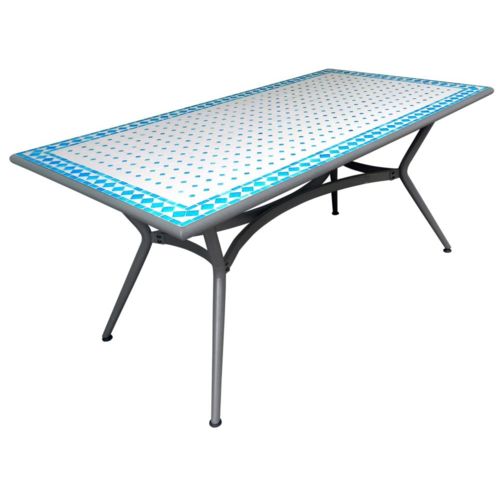 CARREFOUR Table de jardin mosaïque rectangulaire 160x90x74 cm