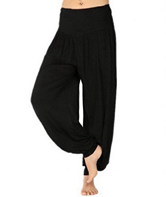BOA Pantalon Harem/Sarouel Femme Noir Casual Coton